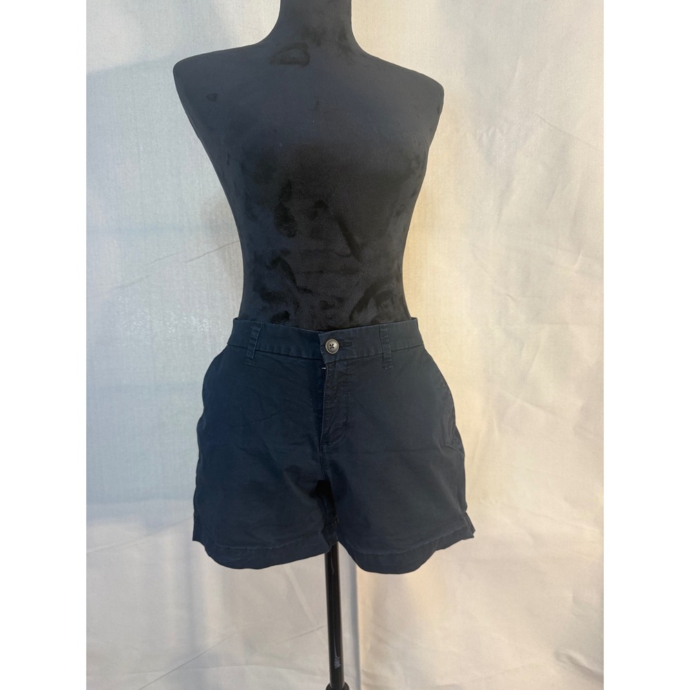 Old Navy Womens Navy Blue Chino Shorts Mid Rise Cotton Twill Size 4